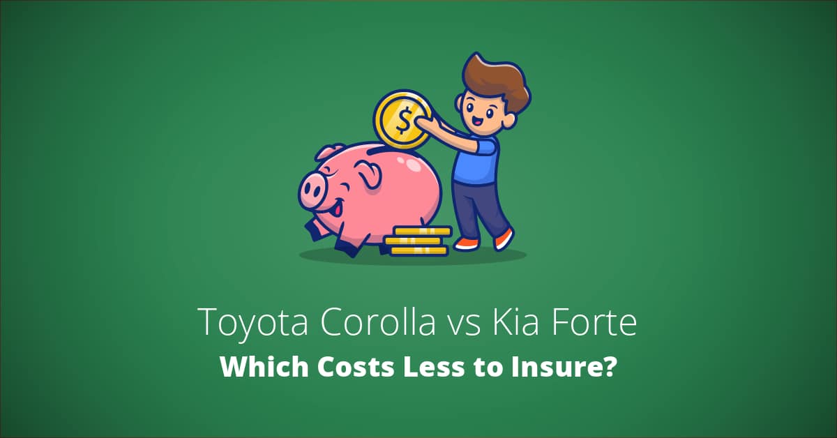 Toyota Corolla vs Kia Forte insurance comparison illustration