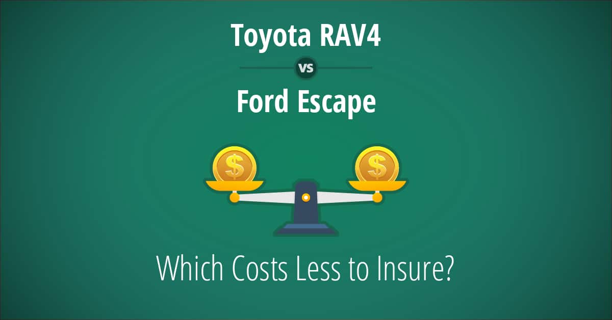 Toyota RAV4 vs Ford Escape insurance comparison illustration