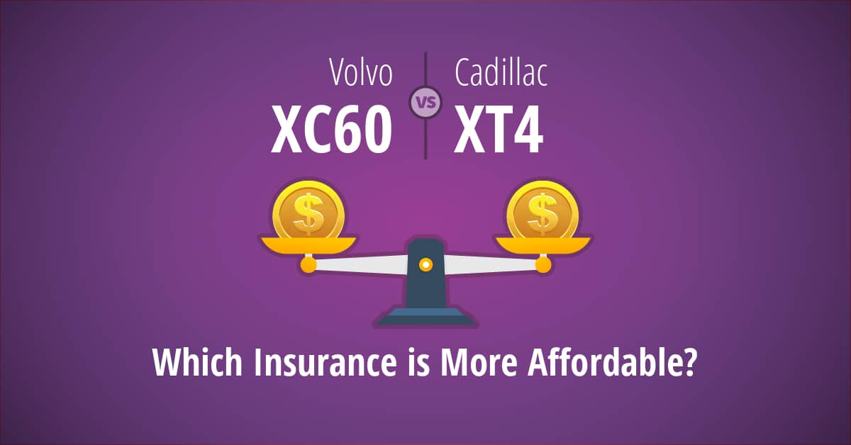 Volvo XC60 vs Cadillac XT4 insurance comparison illustration